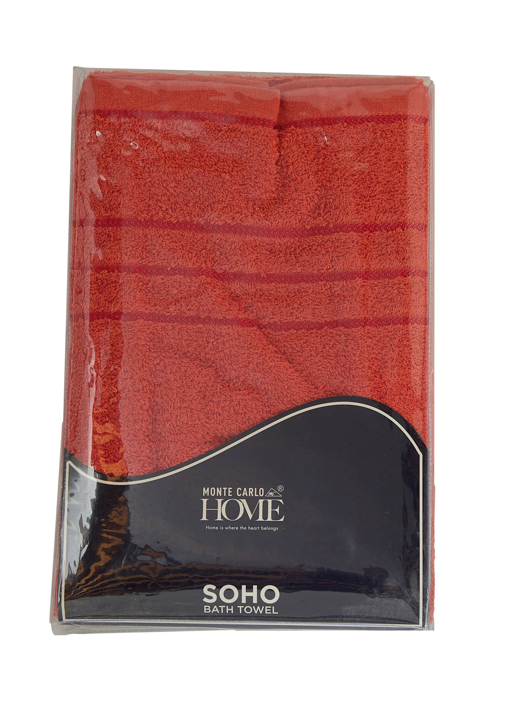 Essential Red 100% Cotton Solid 340 GSM Bath Towel Soho Small 1 Pc Pvc Pack