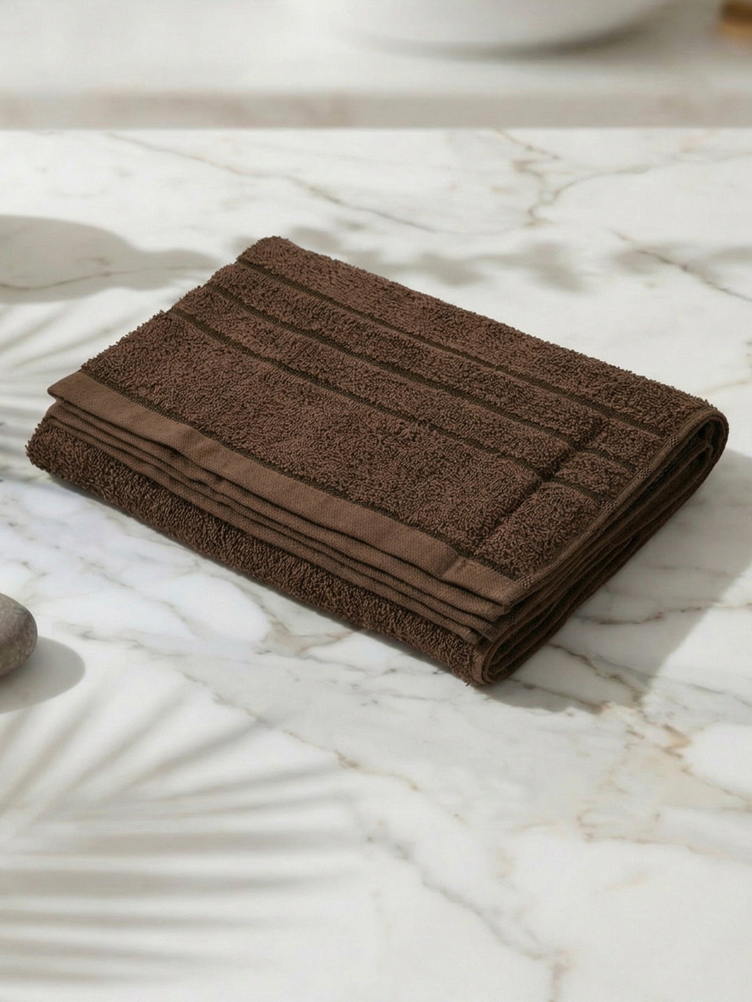 Essential Dark Brown 100% Cotton Solid 340 GSM Bath Towel Soho Small 1 Pc Pvc Pack
