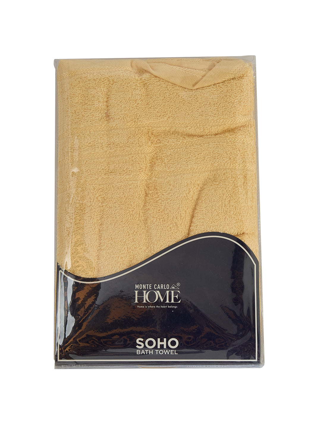 Essential Lemon Yellow 100% Cotton Solid 340 GSM Bath Towel Soho Small 1 Pc Pvc Pack