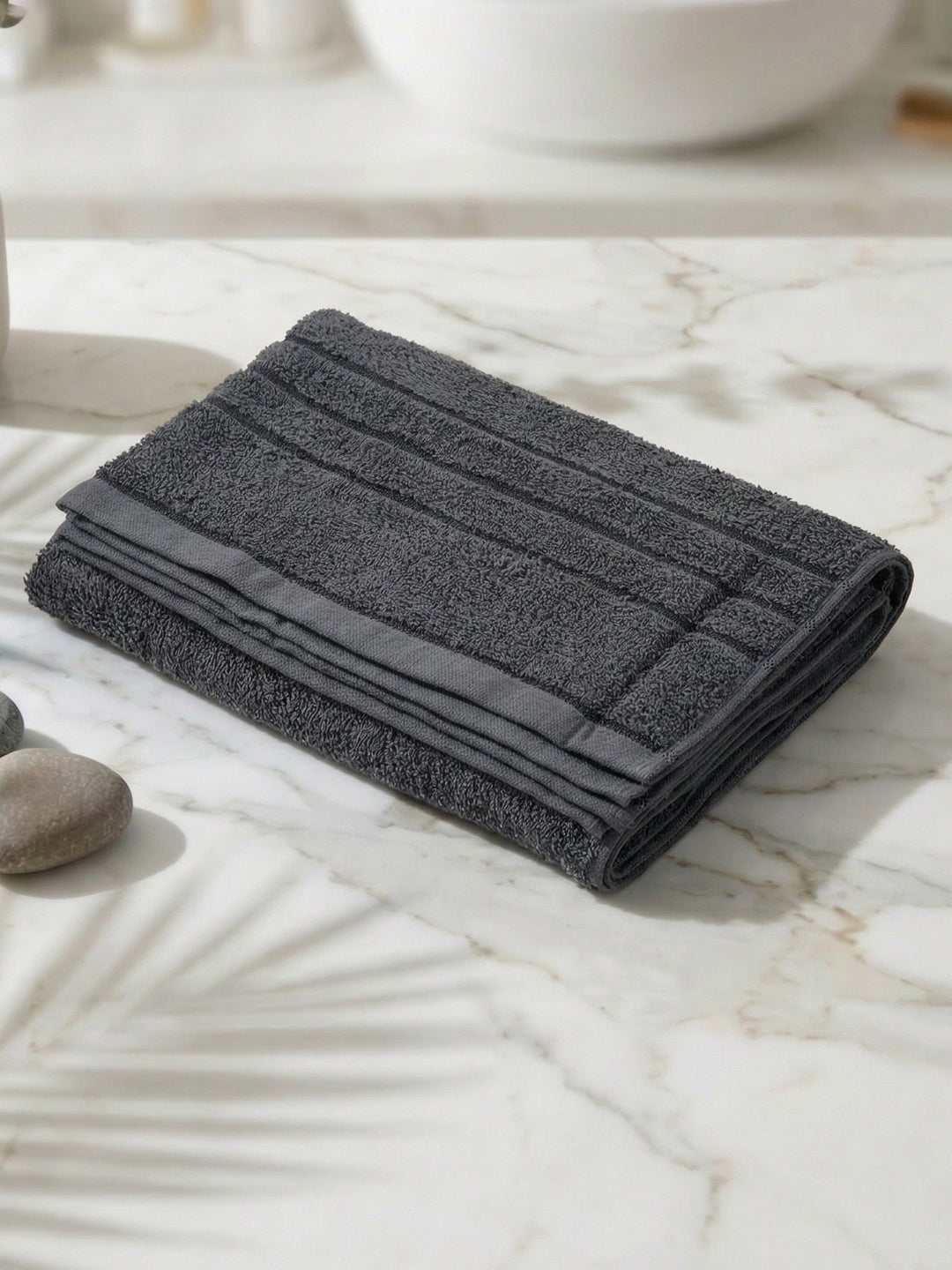Essential Charcoal 100% Cotton Solid 340 GSM Bath Towel Soho Small 1 Pc Pvc Pack