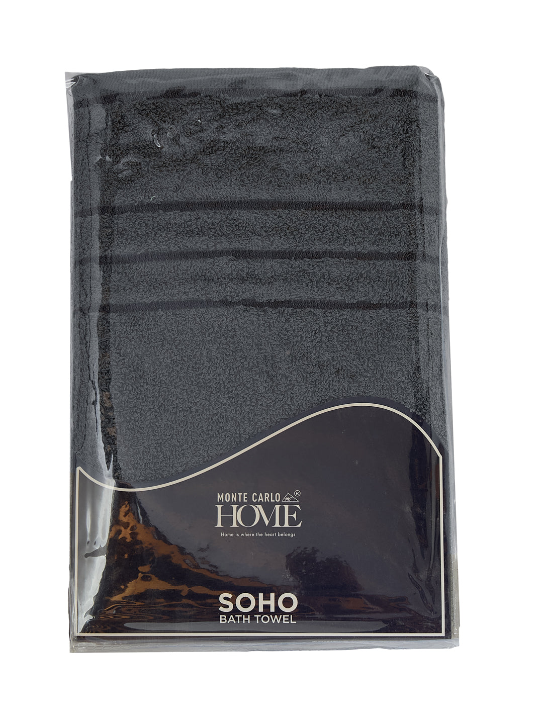 Essential Charcoal 100% Cotton Solid 340 GSM Bath Towel Soho Small 1 Pc Pvc Pack