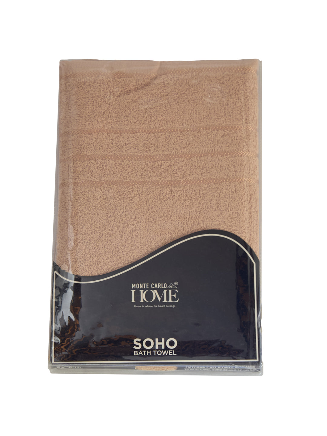 Essential Camel Brown 100% Cotton Solid 340 GSM Bath Towel Soho Small 1 Pc Pvc Pack