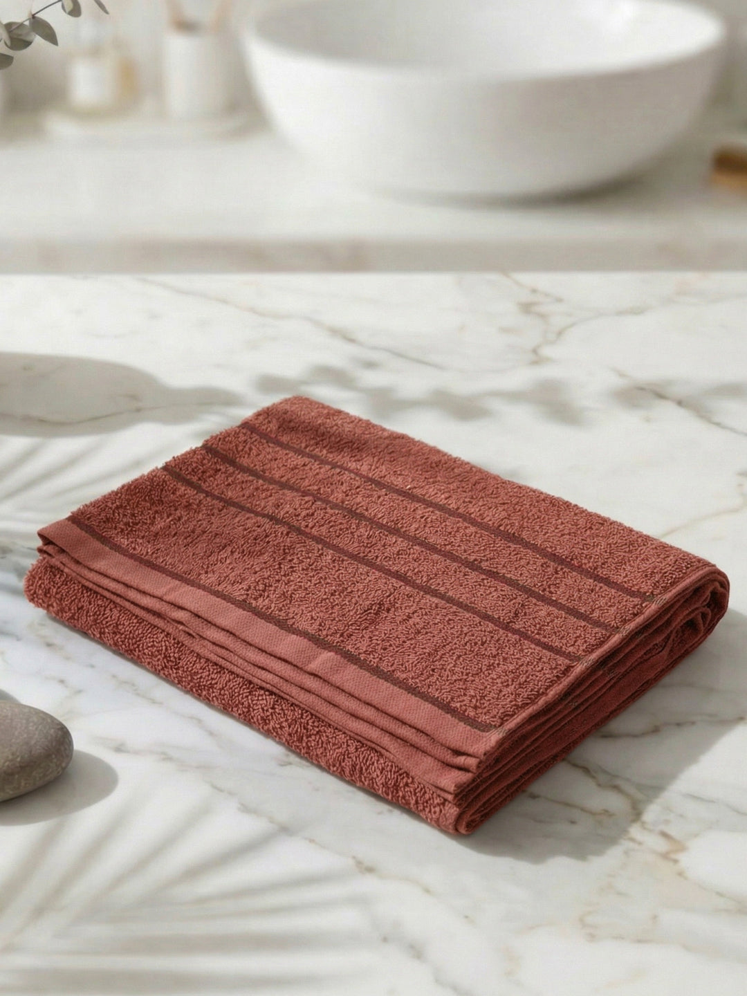 Essential Rust 100% Cotton Solid 340 GSM Bath Towel Soho Small 1 Pc Pvc Pack