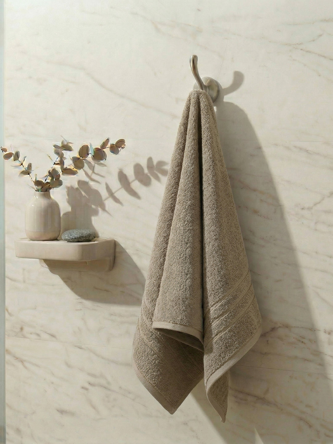 Essential Beige 100% Cotton Solid 340 GSM Bath Towel Soho Small 1 Pc Pvc Pack