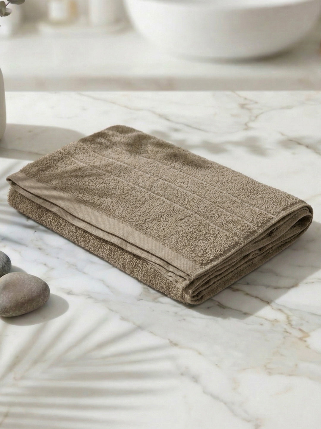 Essential Beige 100% Cotton Solid 340 GSM Bath Towel Soho Small 1 Pc Pvc Pack