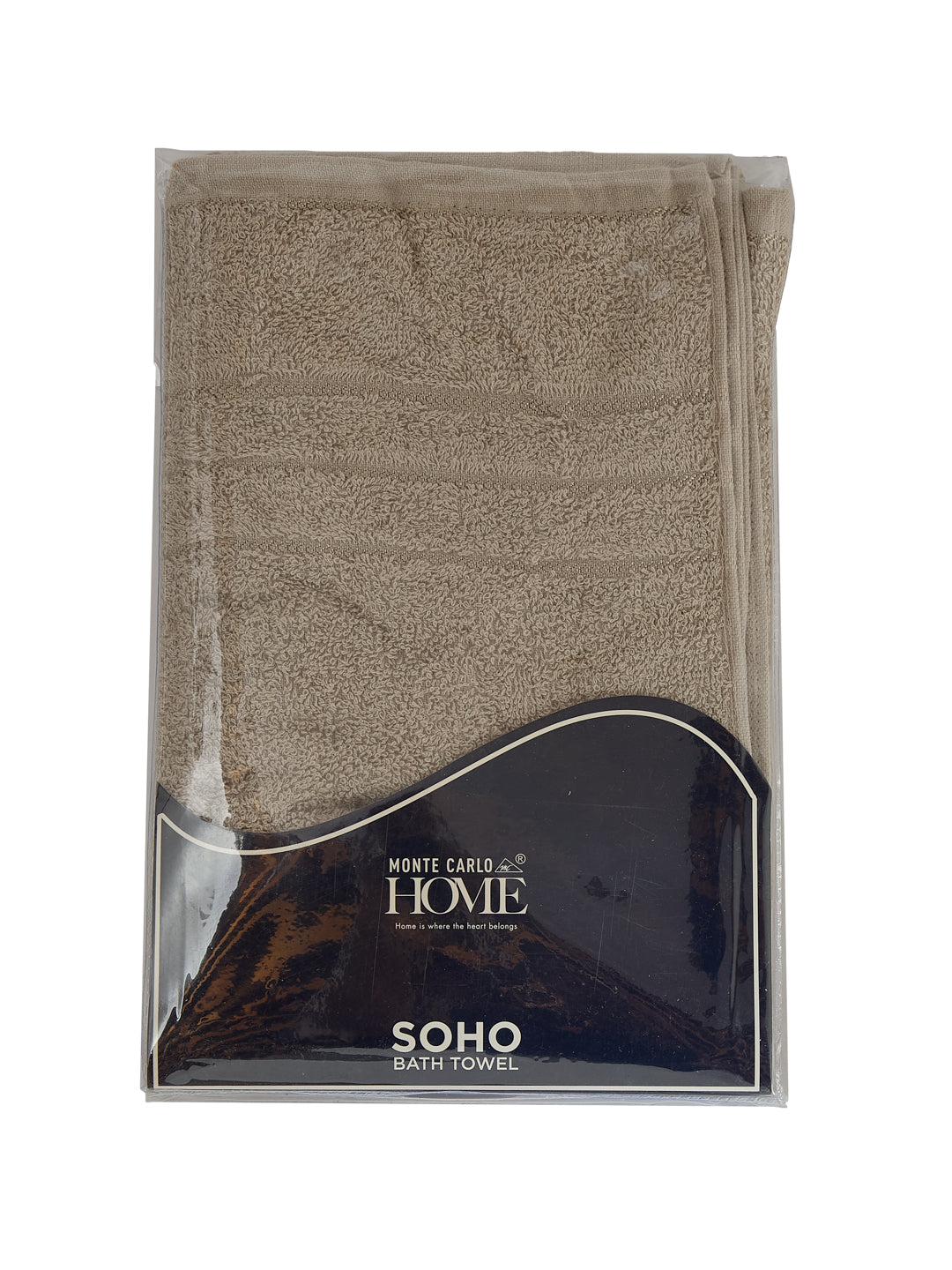 Essential Beige 100% Cotton Solid 340 GSM Bath Towel Soho Small 1 Pc Pvc Pack
