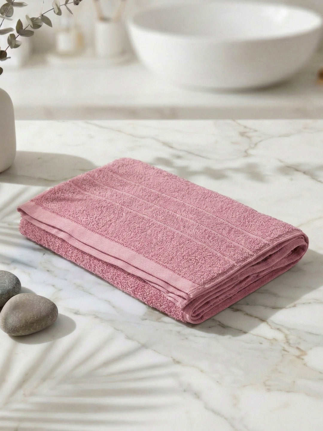 Essential Pink 100% Cotton Solid 340 GSM Bath Towel Soho Small 1 Pc Pvc Pack