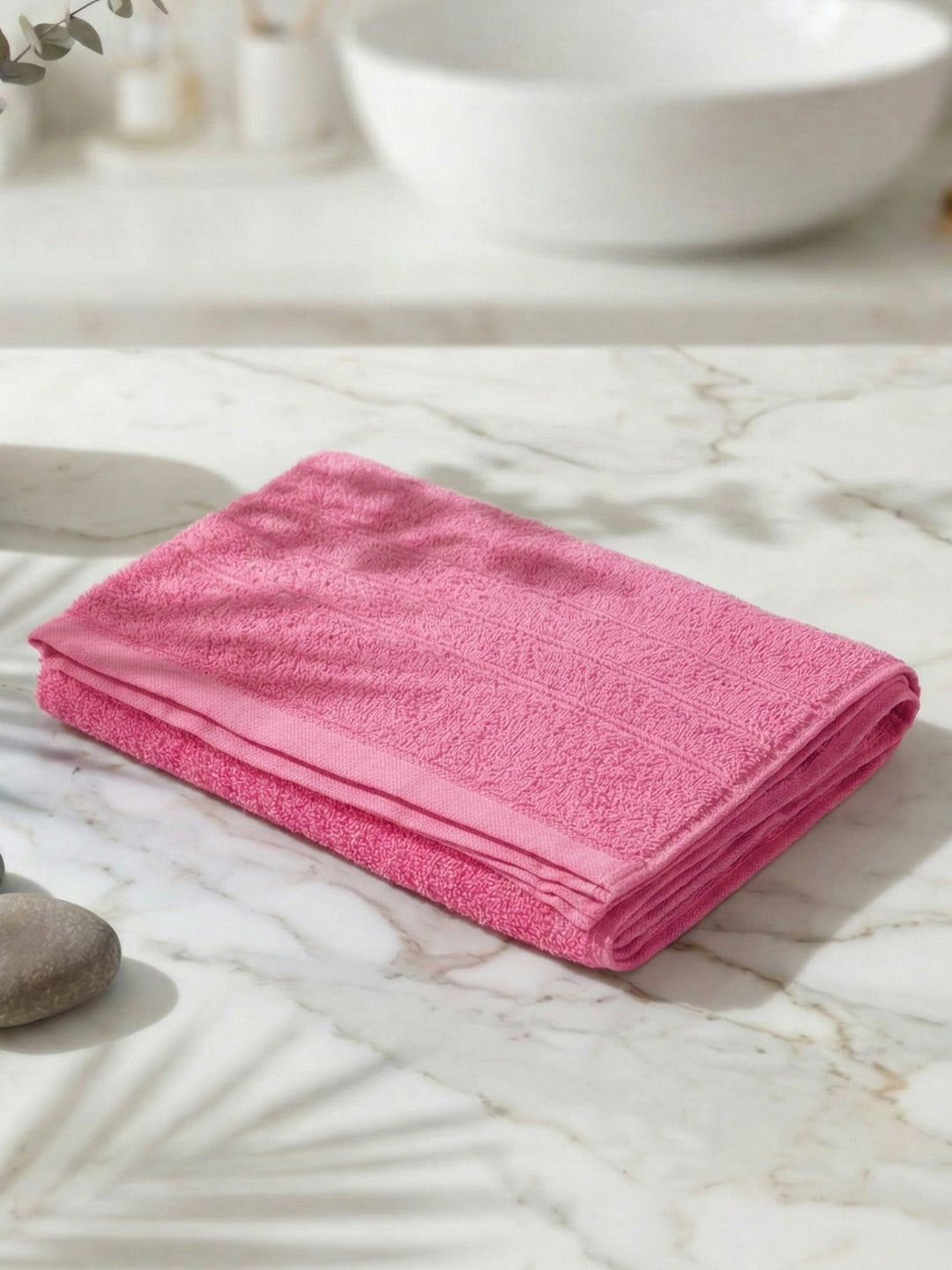 Essential Pink 100% Cotton Solid 340 GSM Bath Towel Soho Small 1 Pc Pvc Pack