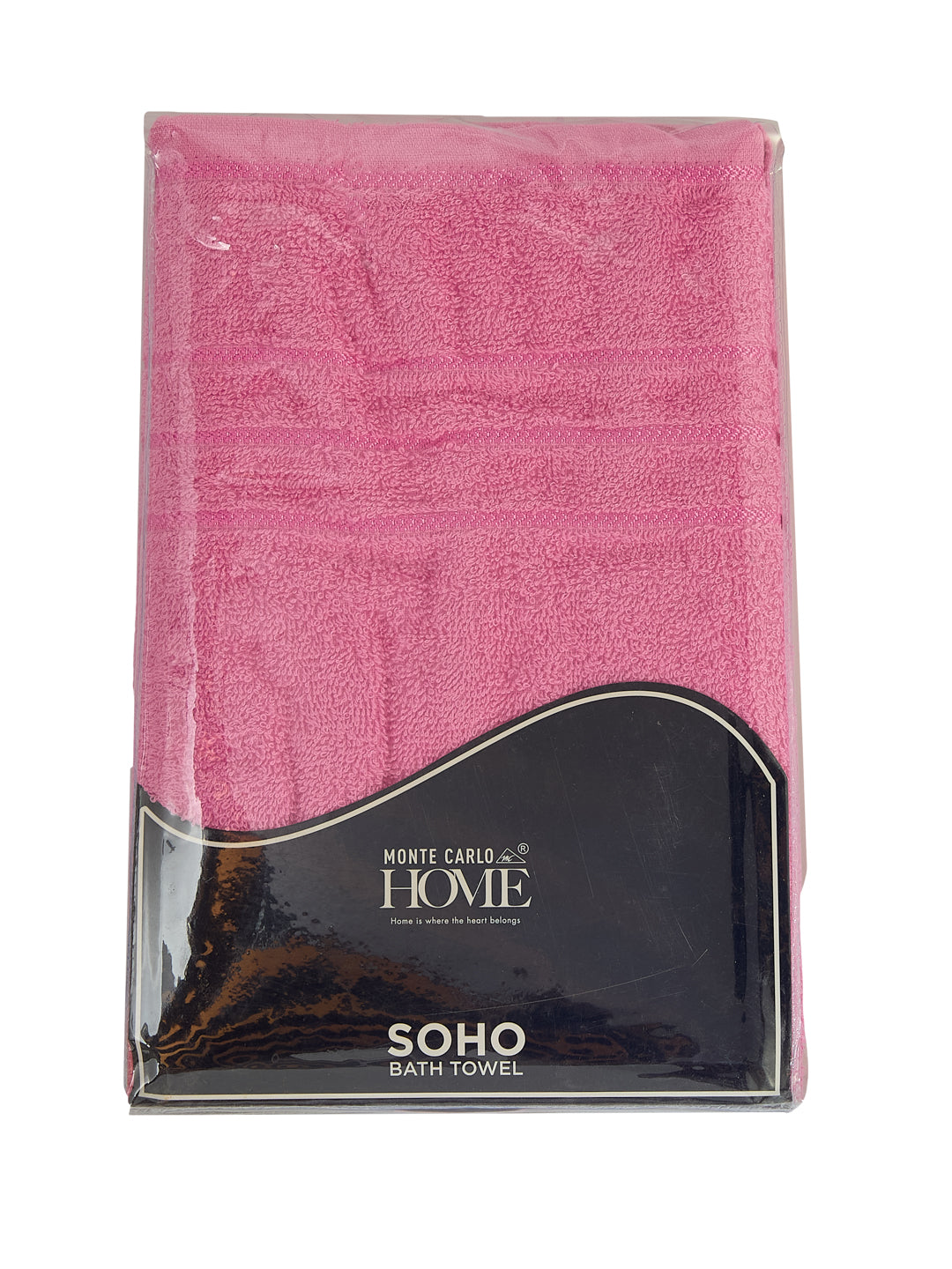 Essential Pink 100% Cotton Solid 340 GSM Bath Towel Soho Small 1 Pc Pvc Pack