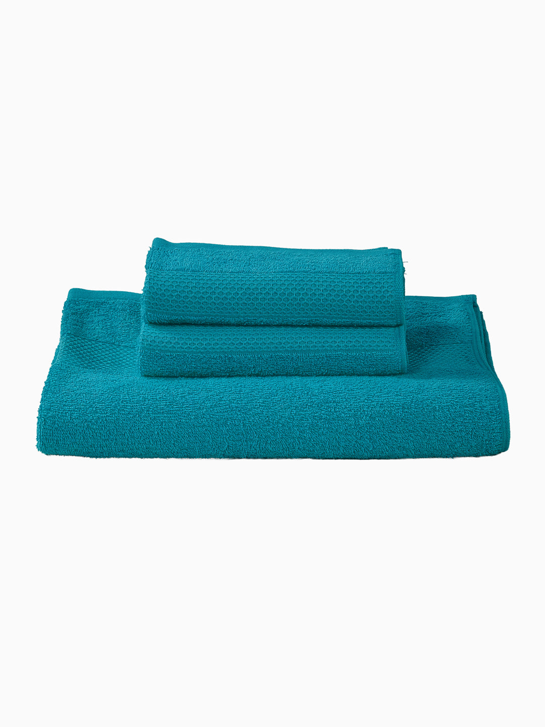 Baltic Blue 100% Cotton Solid 380 GSM Bath Towel Super Charm 3 Pc Set Gifting Box Pack