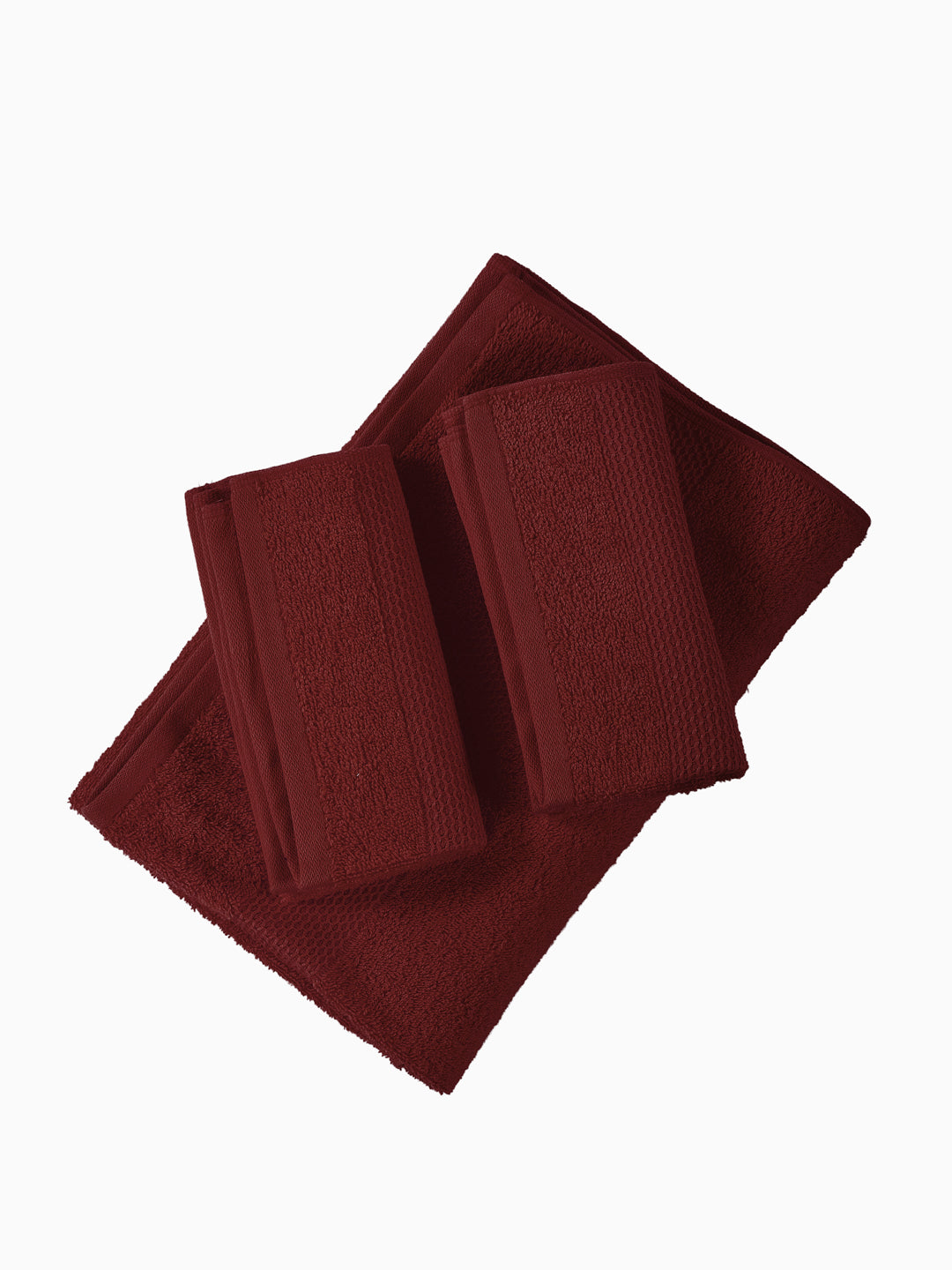 Brick Red 100% Cotton Solid 380 GSM Bath Towel Super Charm 3 Pc Set Gifting Box Pack