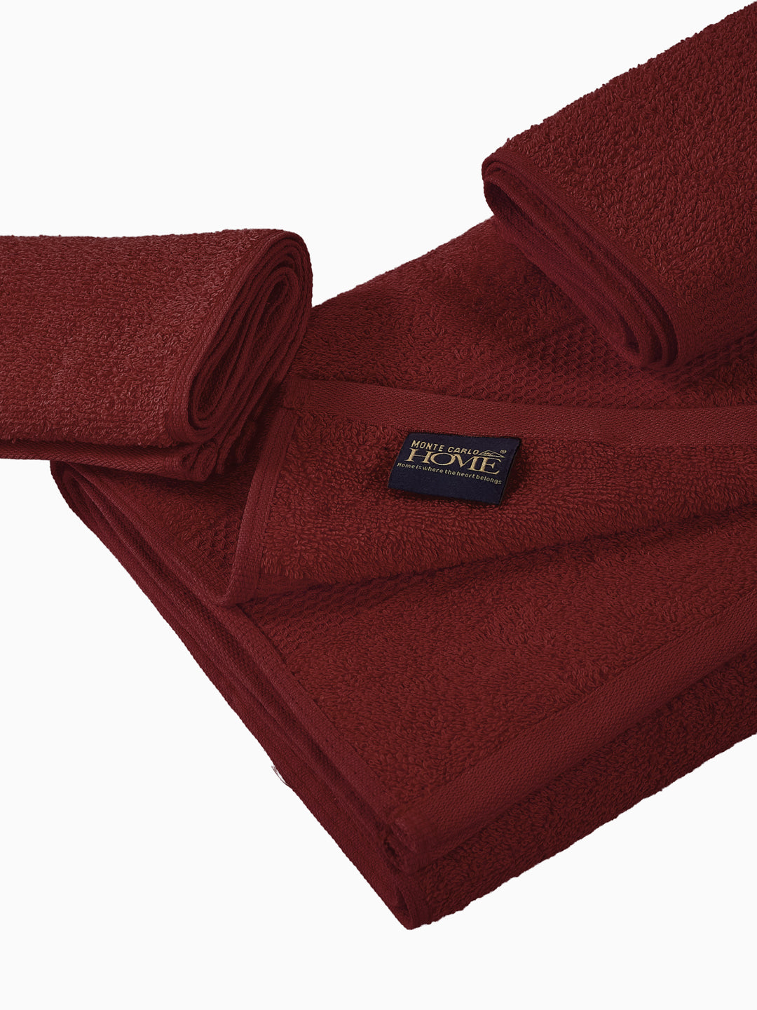 Brick Red 100% Cotton Solid 380 GSM Bath Towel Super Charm 3 Pc Set Gifting Box Pack