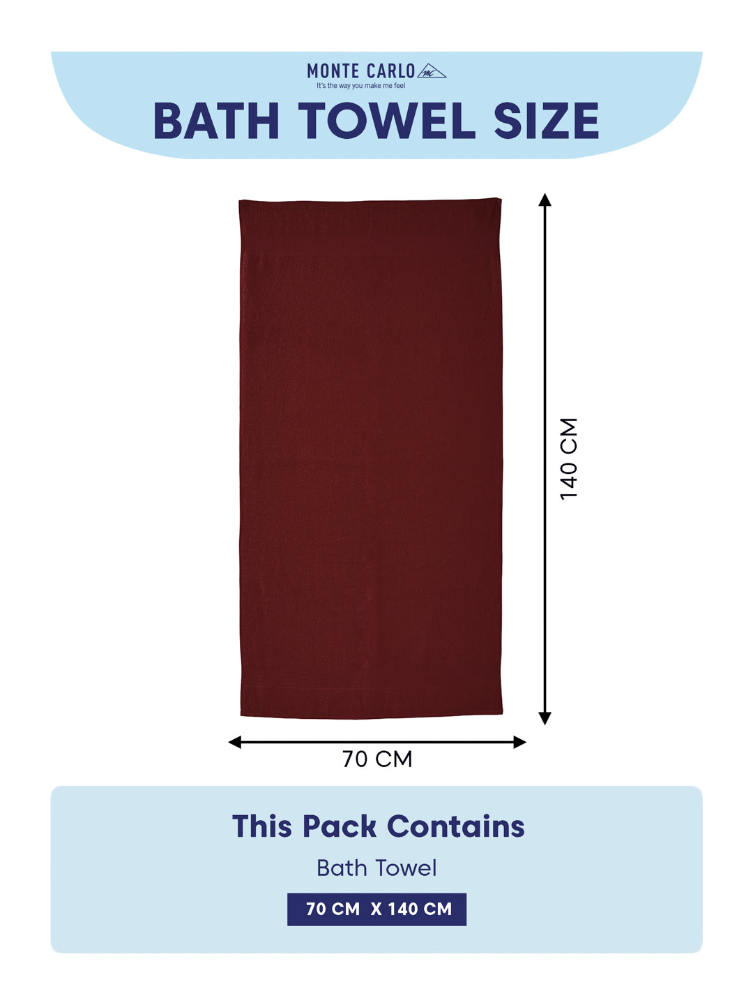 Brick Red 100% Cotton Solid 380 GSM Bath Towel Super Charm 3 Pc Set Gifting Box Pack