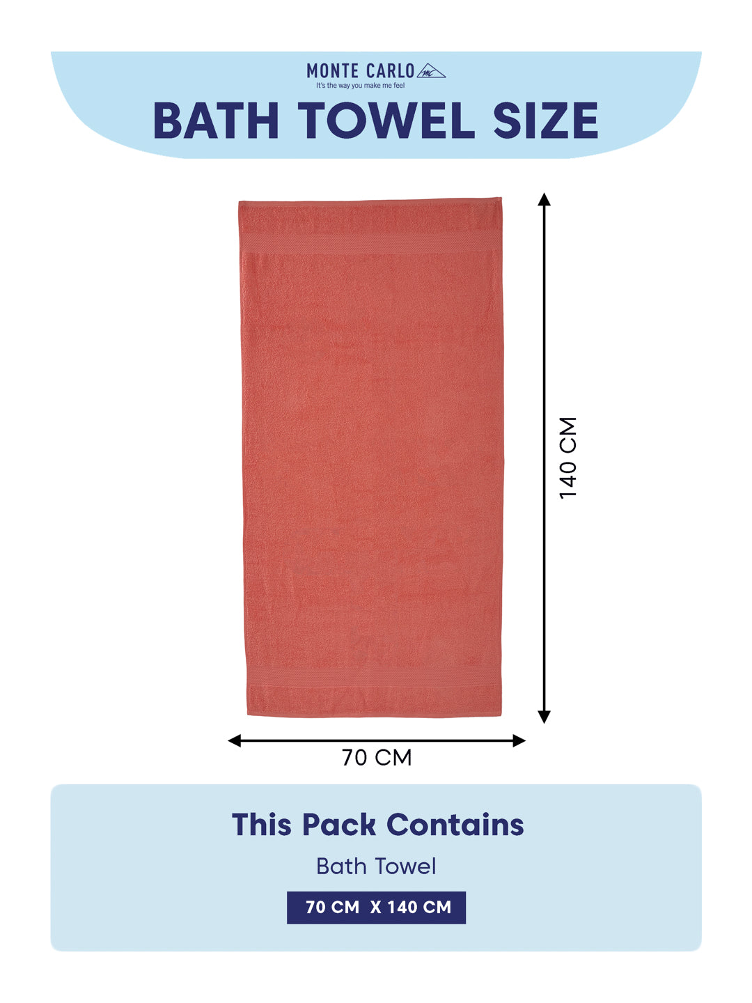 Pink 100% Cotton Solid 380 GSM Bath Towel Super Charm 3 Pc Set Gifting Box Pack