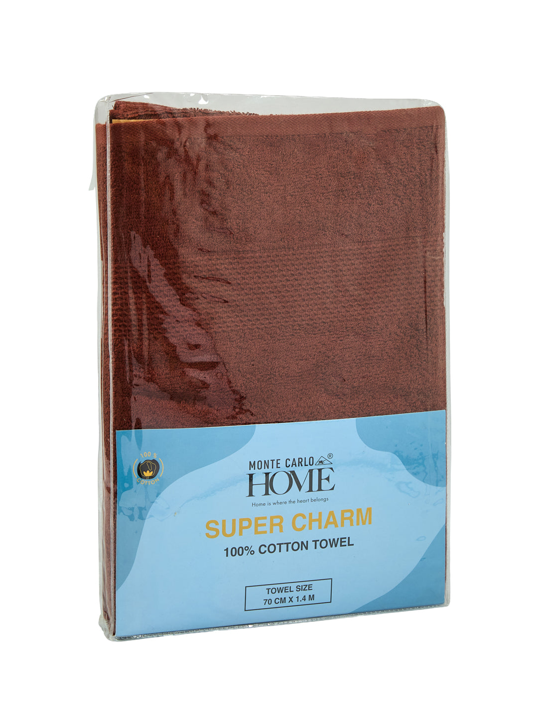 Essential Brick Red 100% Cotton Solid 380 GSM Bath Towel Super Charm 1 Pc Pvc Pack