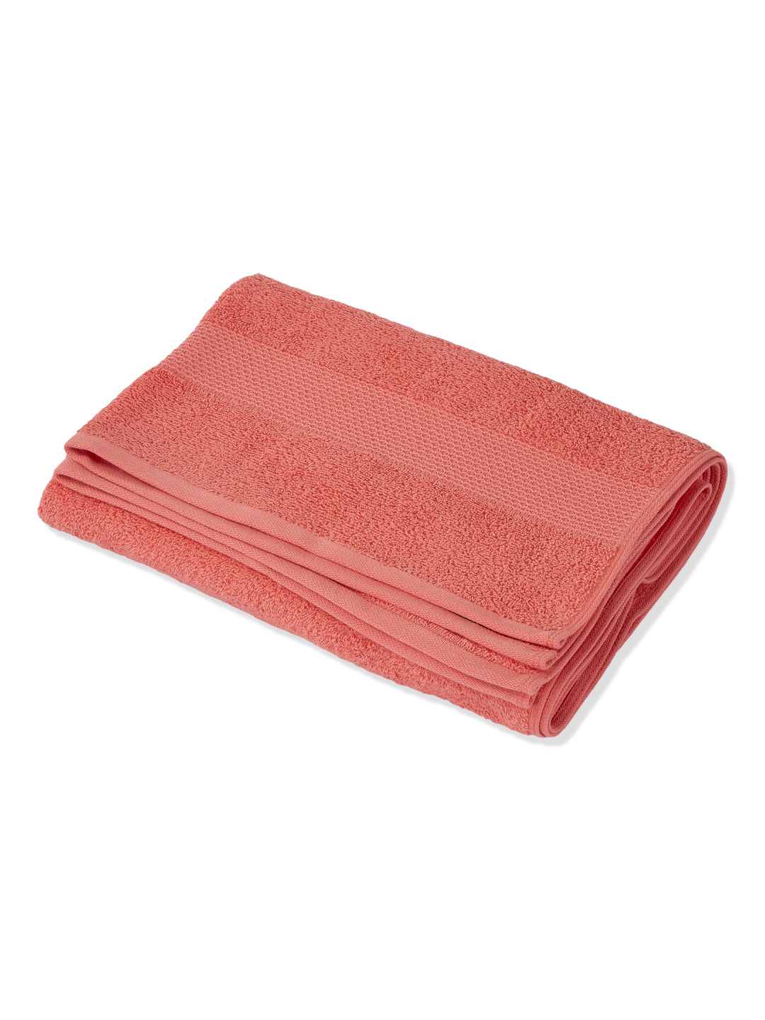 Essential Pink 100% Cotton Solid 380 GSM Bath Towel Super Charm 1 Pc Pvc Pack