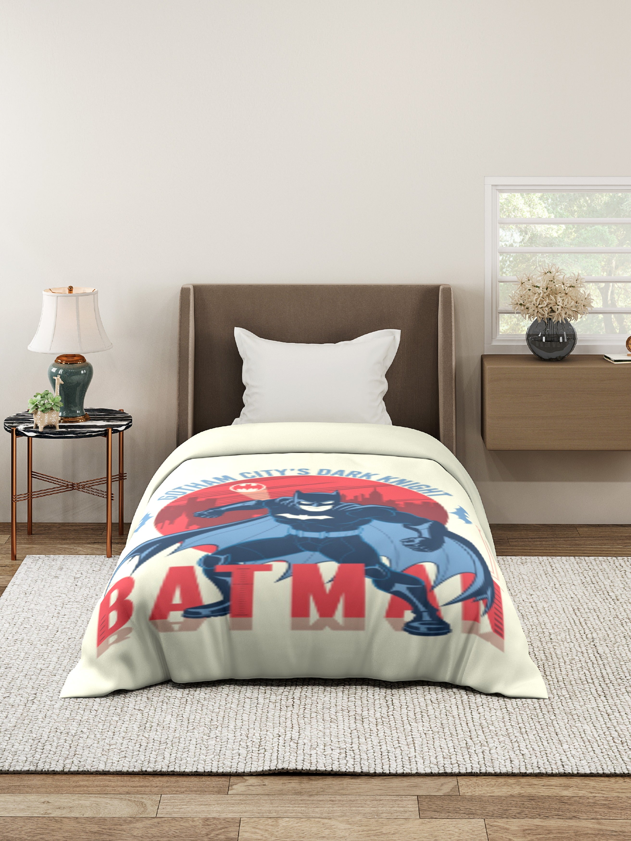 Monte Carlo Batman Printed 110 GSM Single Bed Comforter