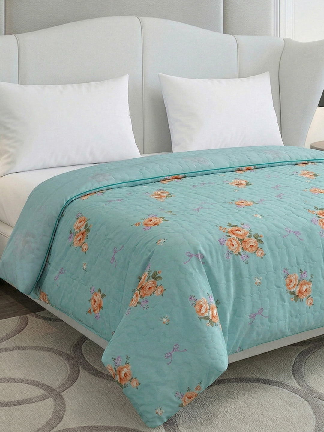 Premium Floral Print Double Bed 3 Ply 200 GSM Comforter Cozy Flannel Collection Weight 2.8 kg
