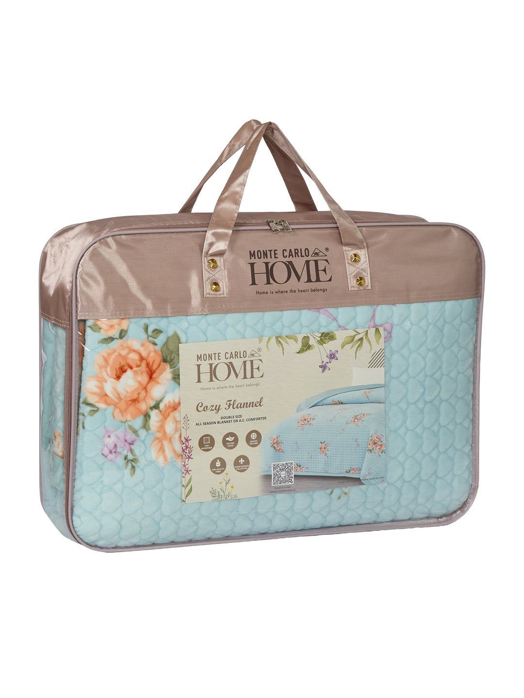 Premium Floral Print Double Bed 3 Ply 200 GSM Comforter Cozy Flannel Collection Weight 2.8 kg
