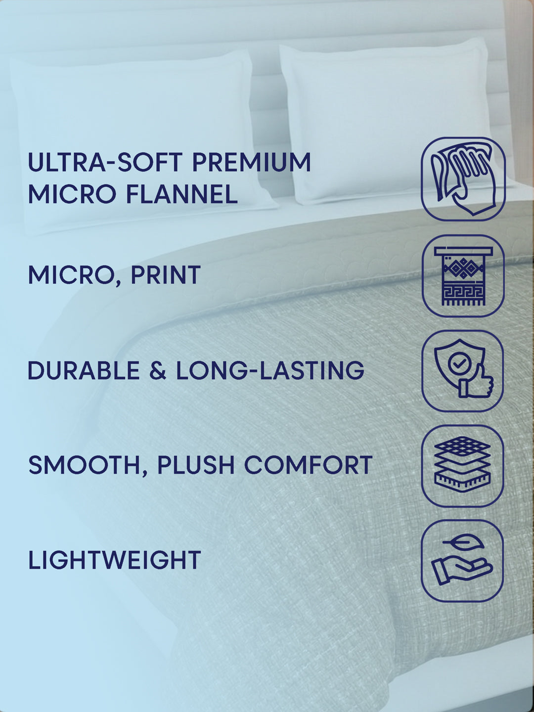 Premium Self Design Double Bed 3 Ply 200 GSM Comforter Cozy Flannel Collection Weight 2.8 kg