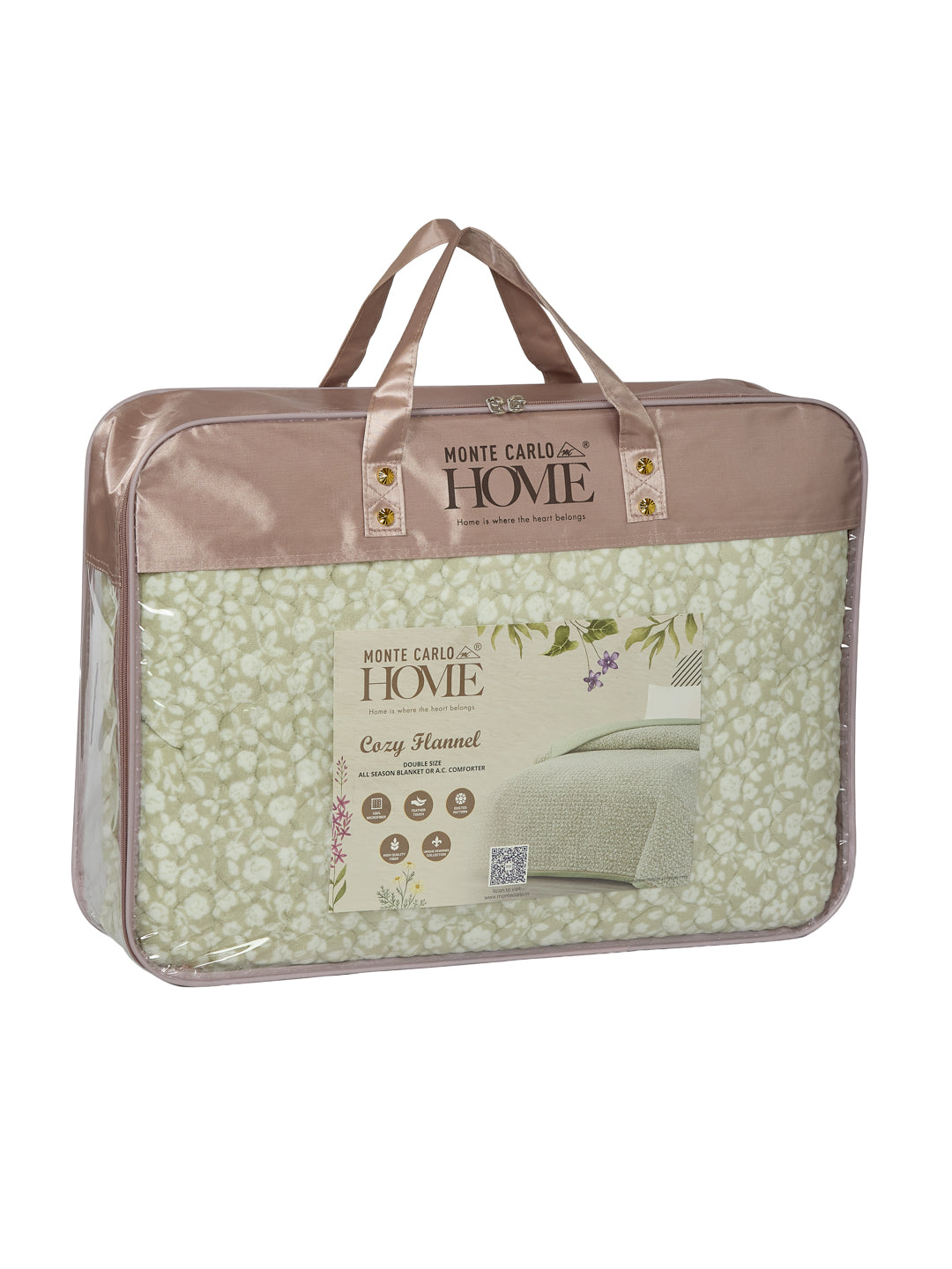 Premium Floral Print Double Bed 3 Ply 200 GSM Comforter Cozy Flannel Collection Weight 2.8 kg