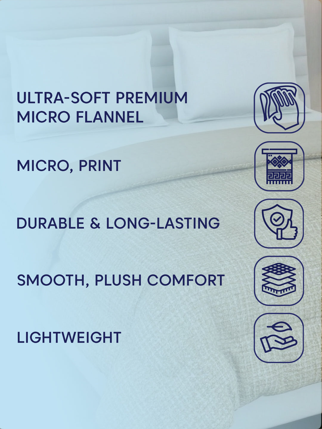 Premium Self Design Double Bed 3 Ply 200 GSM Comforter Cozy Flannel Collection Weight 2.8 kg