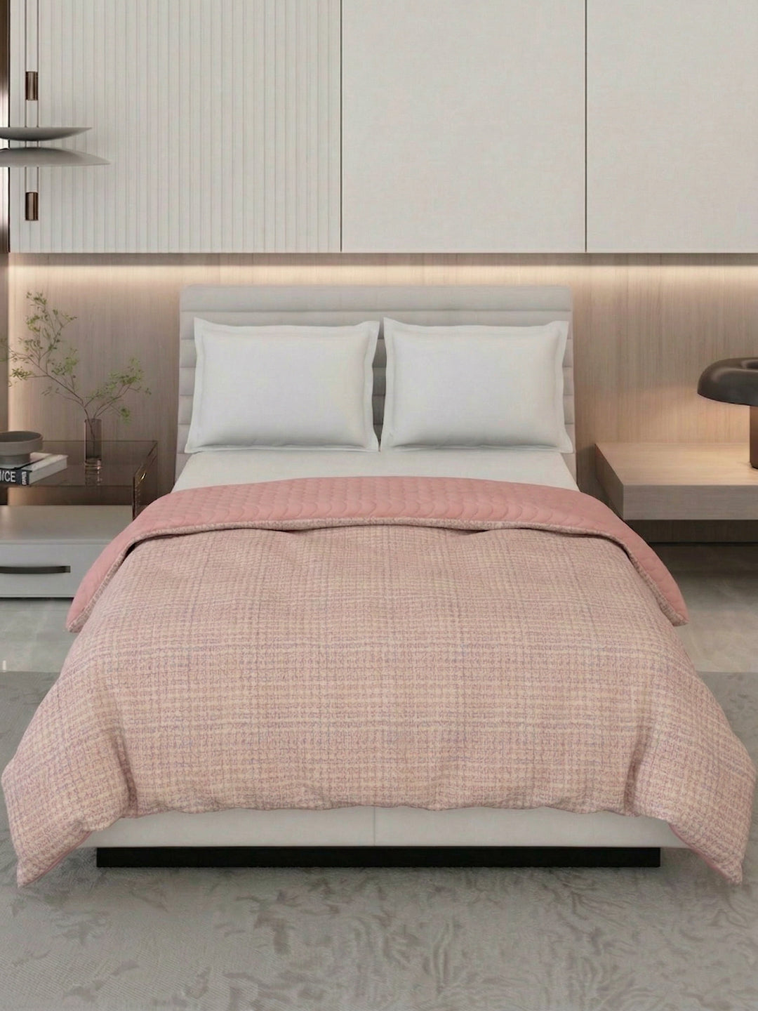 Premium Self Design Double Bed 3 Ply 200 GSM Comforter Cozy Flannel Collection Weight 2.8 kg