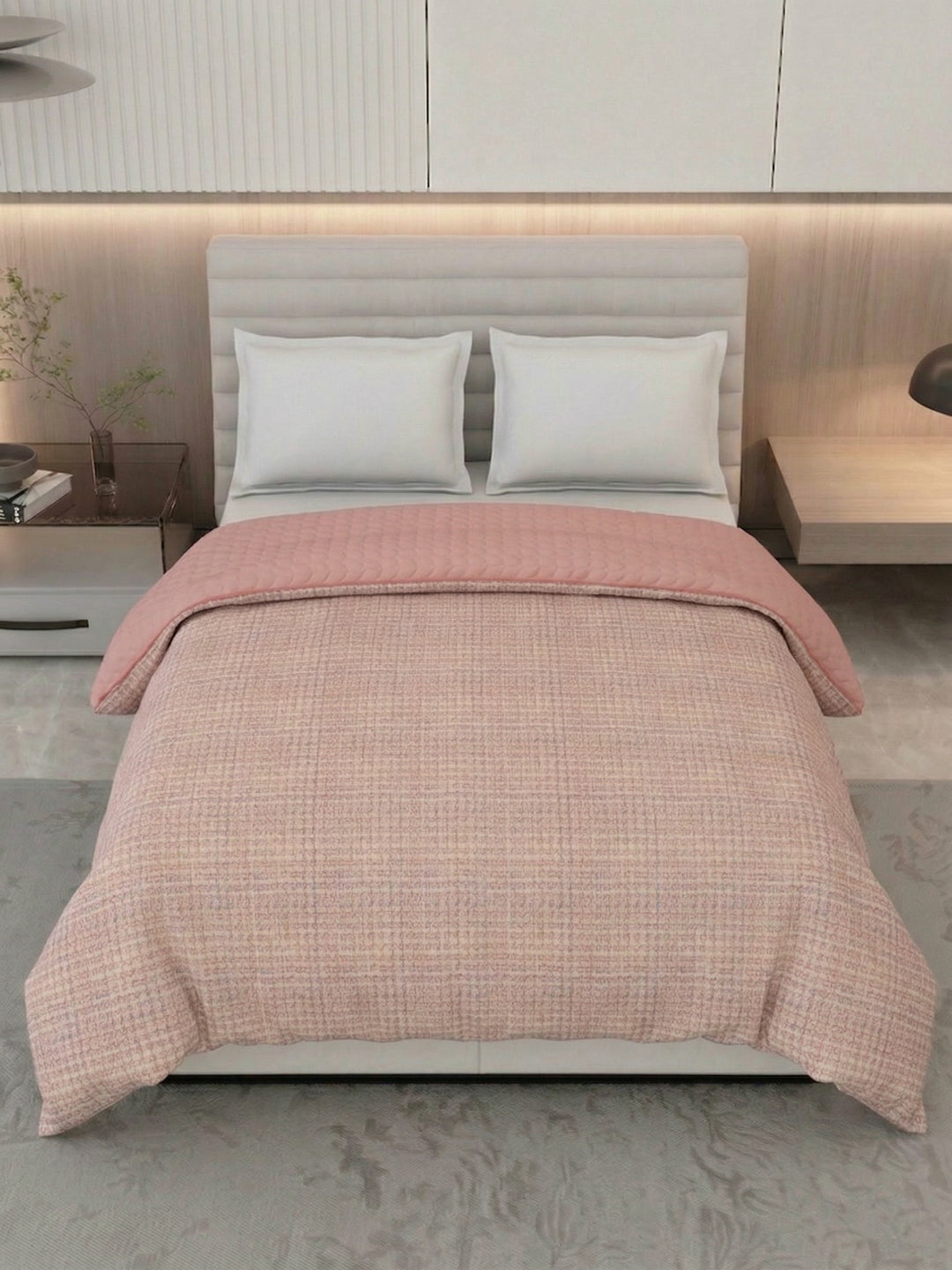 Premium Self Design Double Bed 3 Ply 200 GSM Comforter Cozy Flannel Collection Weight 2.8 kg