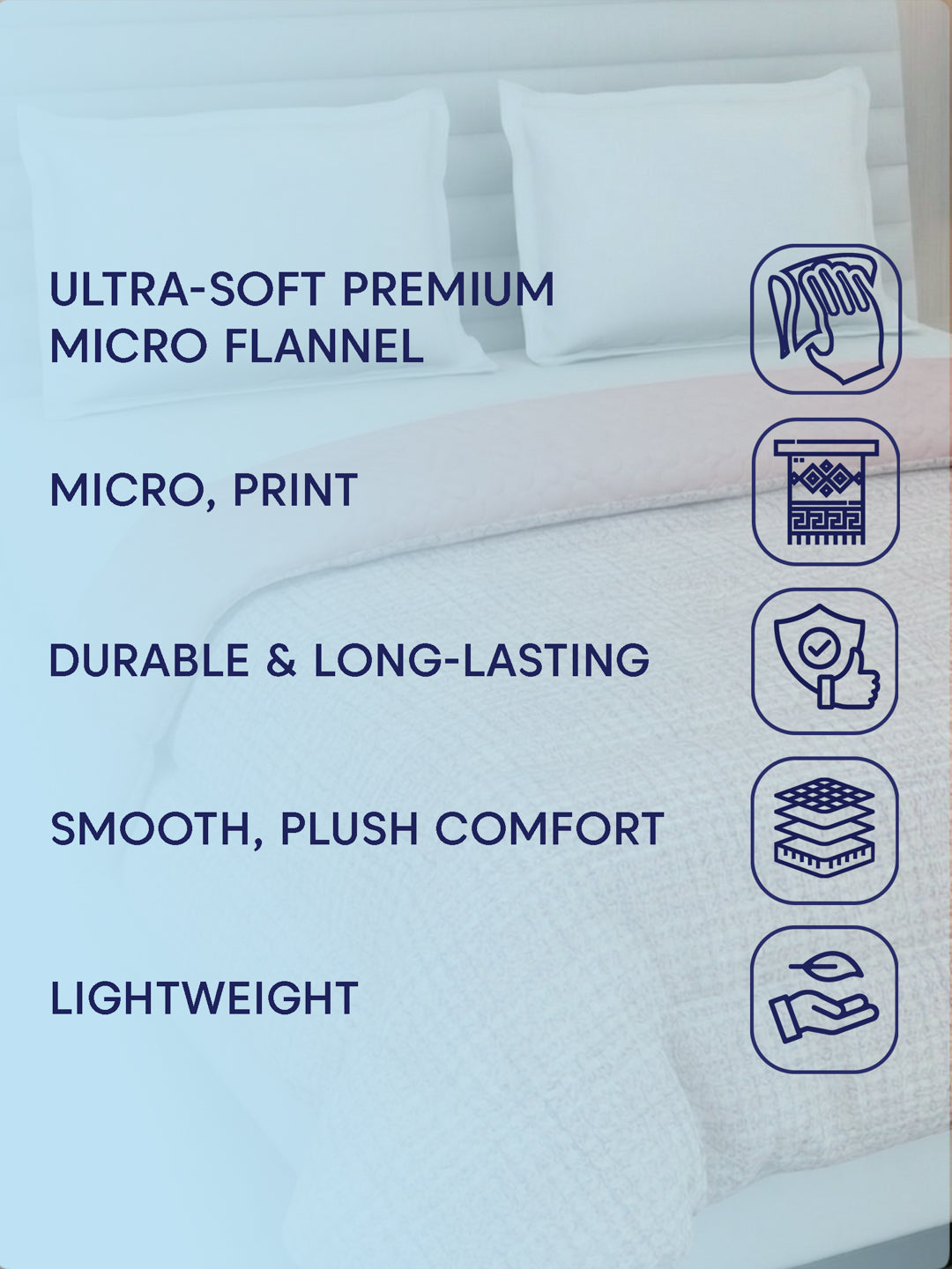 Premium Self Design Double Bed 3 Ply 200 GSM Comforter Cozy Flannel Collection Weight 2.8 kg