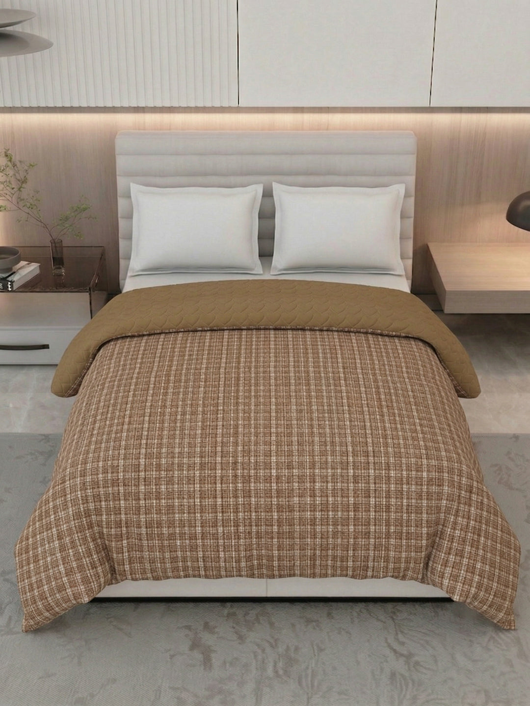 Premium Self Design Double Bed 3 Ply 200 GSM Comforter Cozy Flannel Collection Weight 2.8 kg