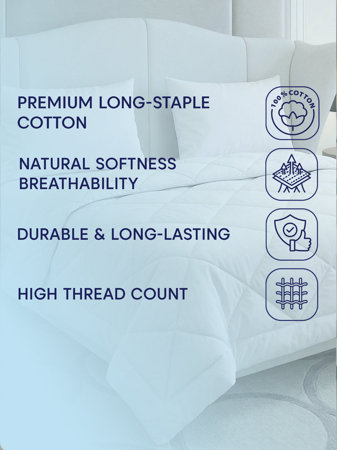 Premium Solid King Size 3 Ply 250 GSM Comforter Hotel Premium Collection Weight 2.5 kg