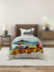 Monte Carlo Kids Plush Batman Printed 3 Pc Bedding Set for Single Bed, 110 GSM