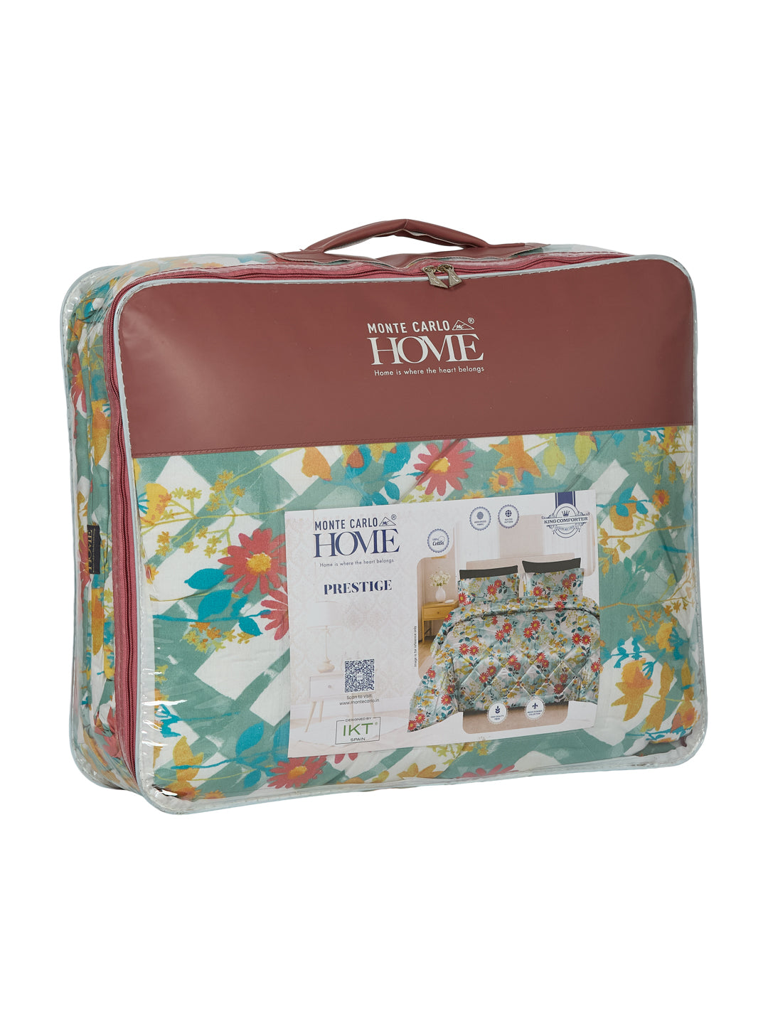 Vertical Floral Print King Size 3 Ply 150 GSM Comforter Prestige Collection Weight 2.5 kg