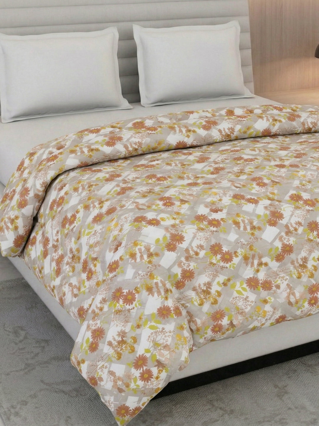 Vertical Floral Print King Size 3 Ply 150 GSM Comforter Prestige Collection Weight 2.5 kg