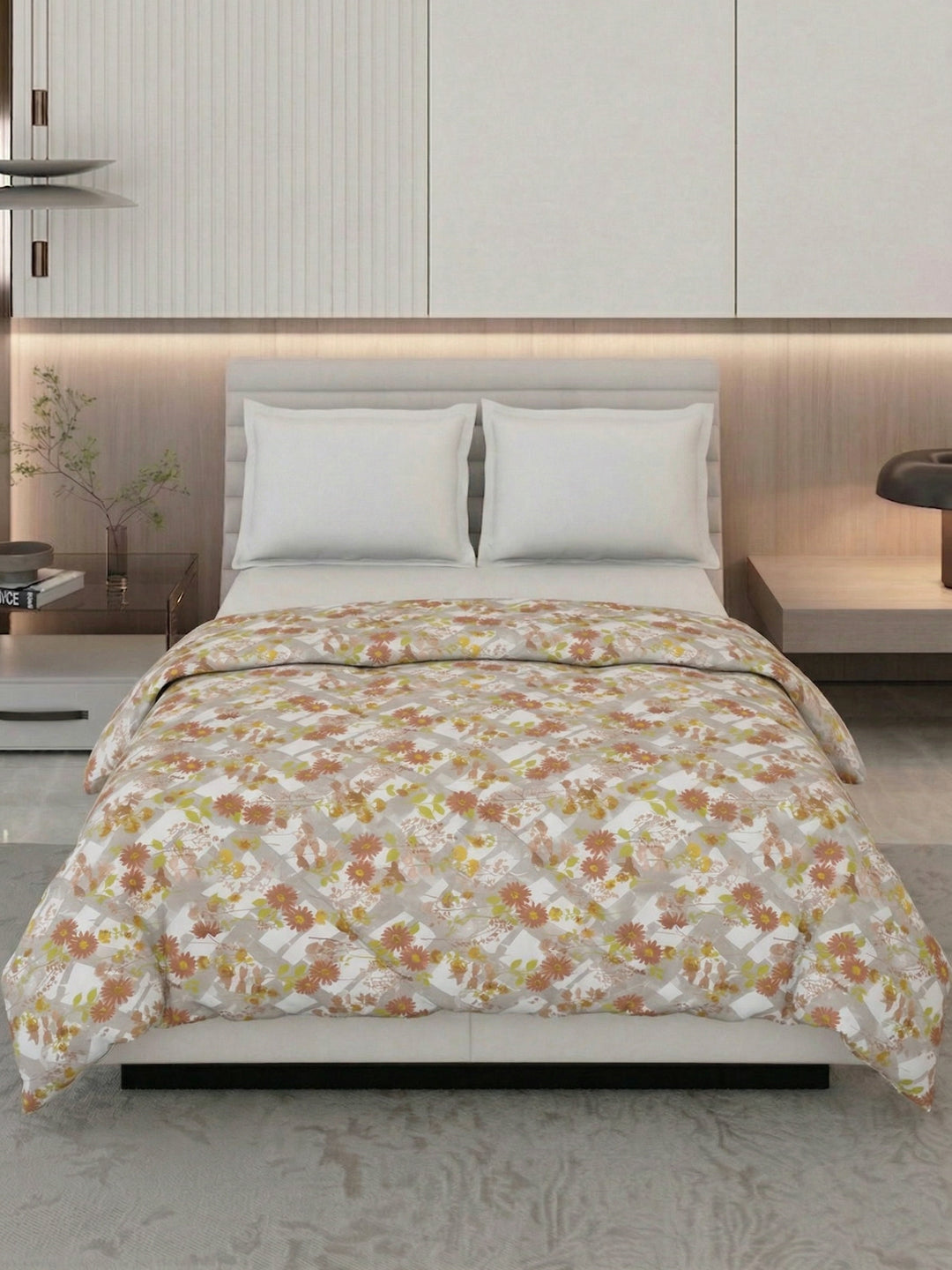 Vertical Floral Print King Size 3 Ply 150 GSM Comforter Prestige Collection Weight 2.5 kg