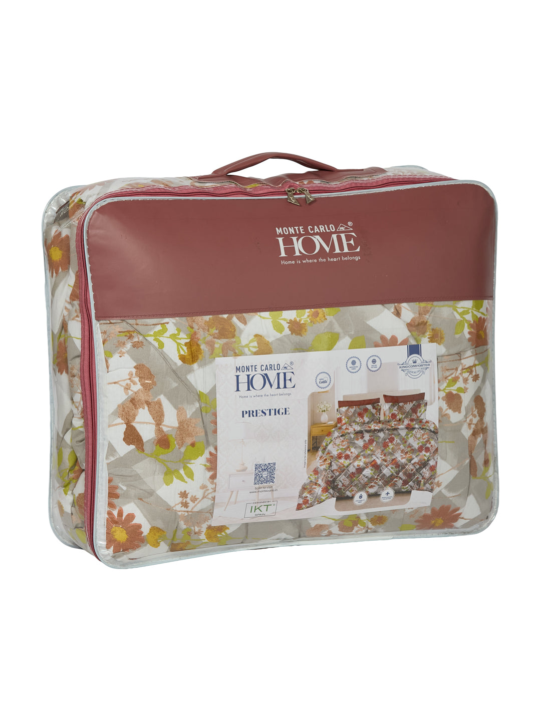 Vertical Floral Print King Size 3 Ply 150 GSM Comforter Prestige Collection Weight 2.5 kg