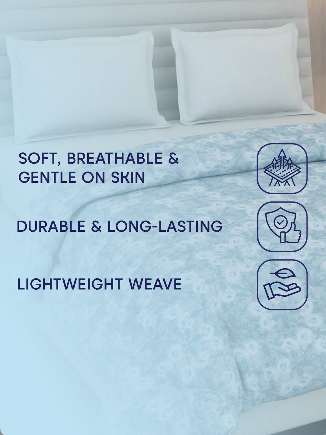 Floral Print King Size 3 Ply 150 GSM Comforter Prestige Collection Weight 2.5 kg