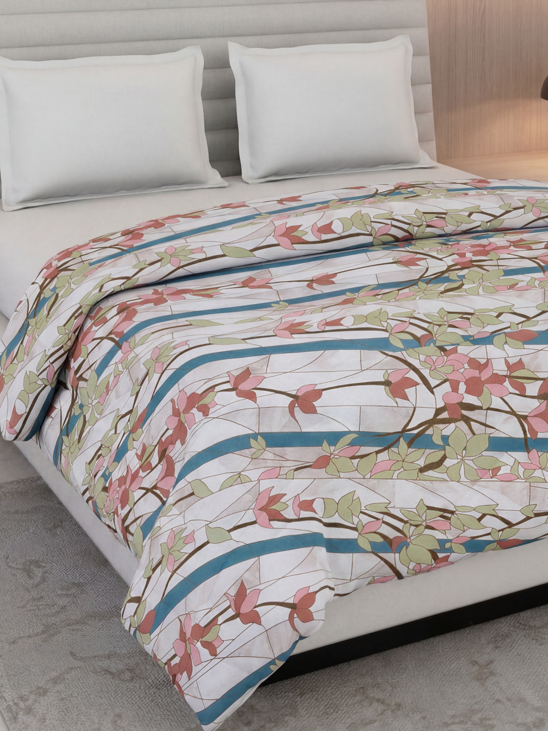 Floral Print King Size 3 Ply 150 GSM Comforter Prestige Collection Weight 2.5 kg