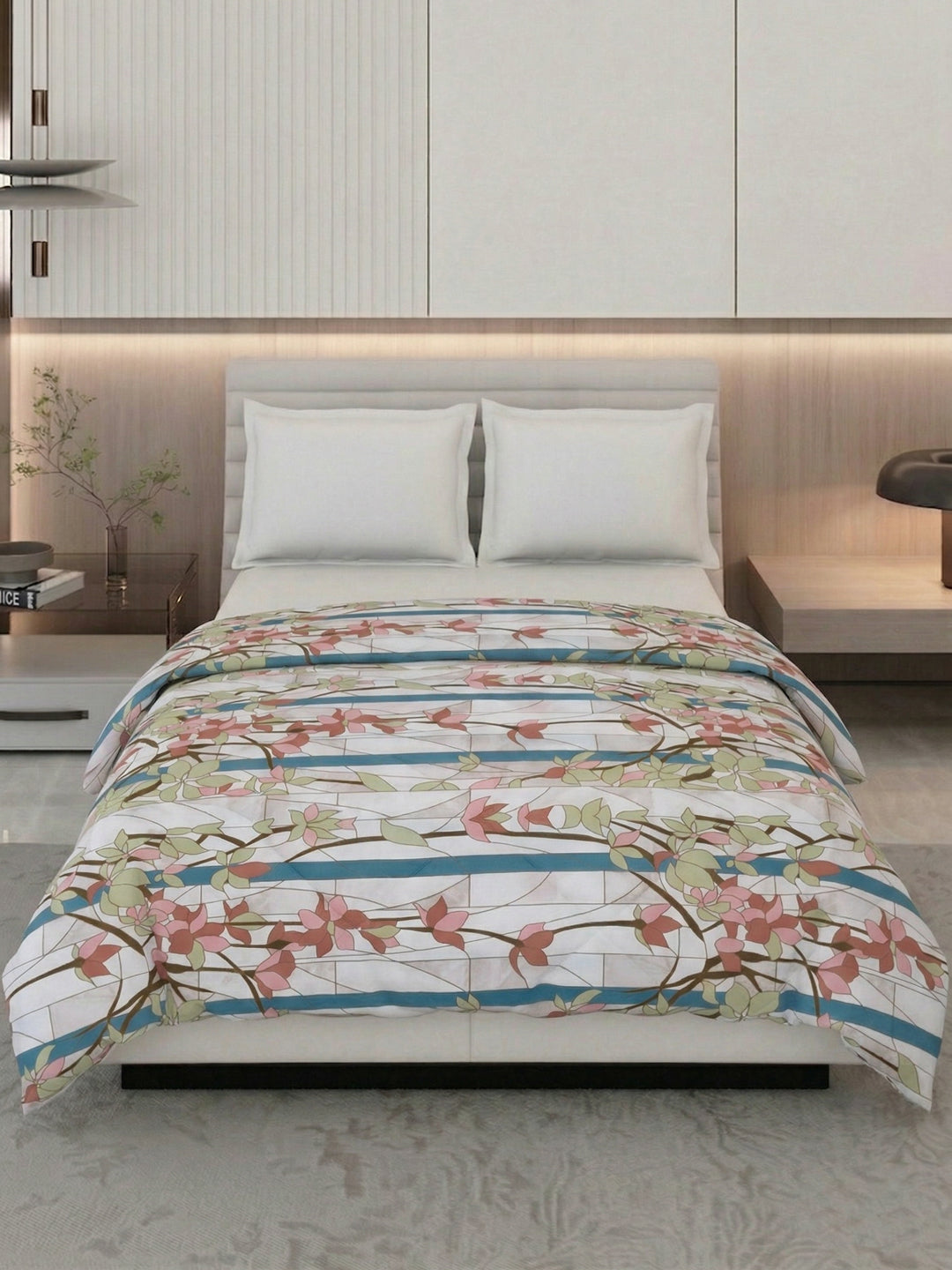 Floral Print King Size 3 Ply 150 GSM Comforter Prestige Collection Weight 2.5 kg