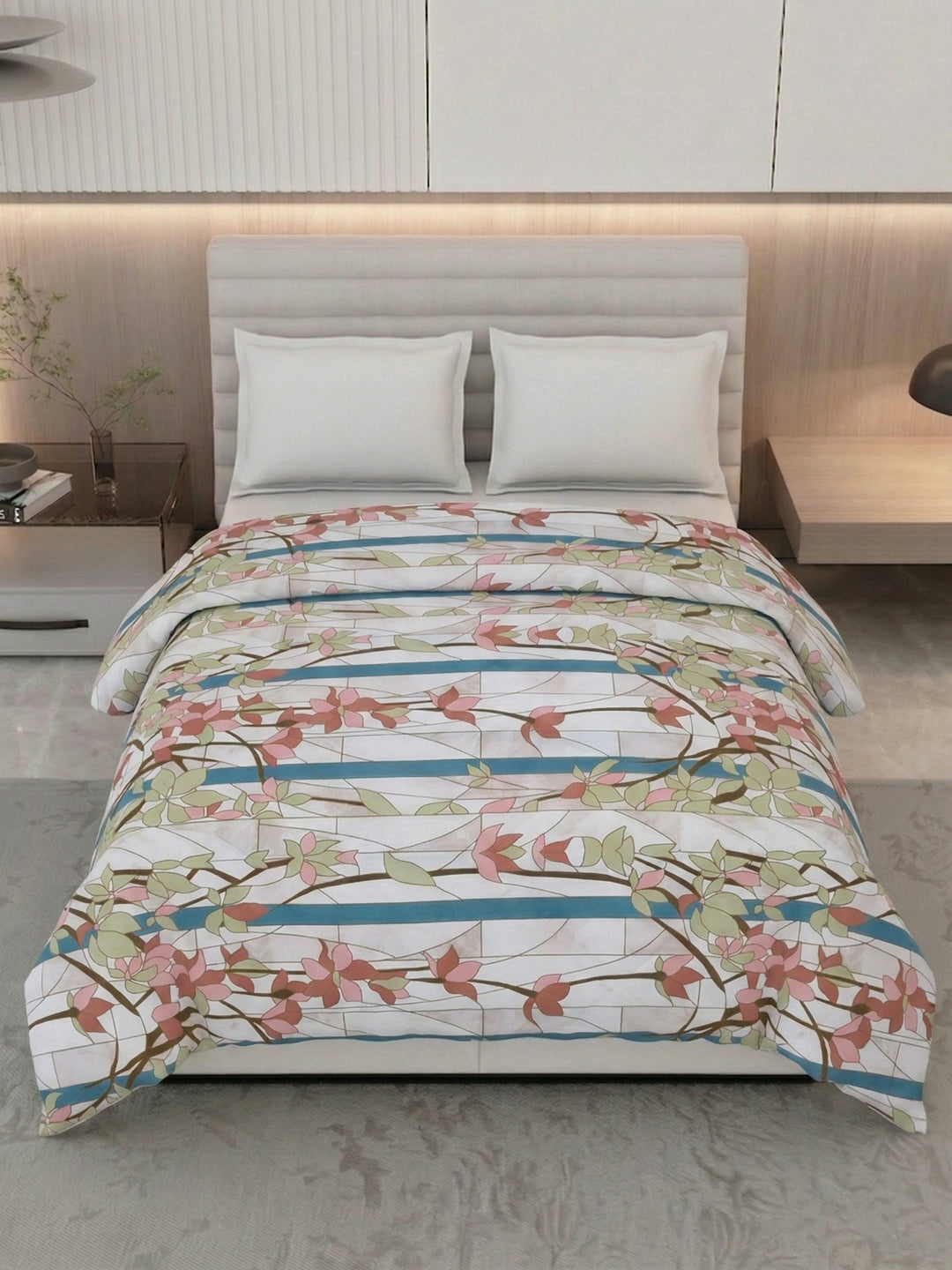 Floral Print King Size 3 Ply 150 GSM Comforter Prestige Collection Weight 2.5 kg