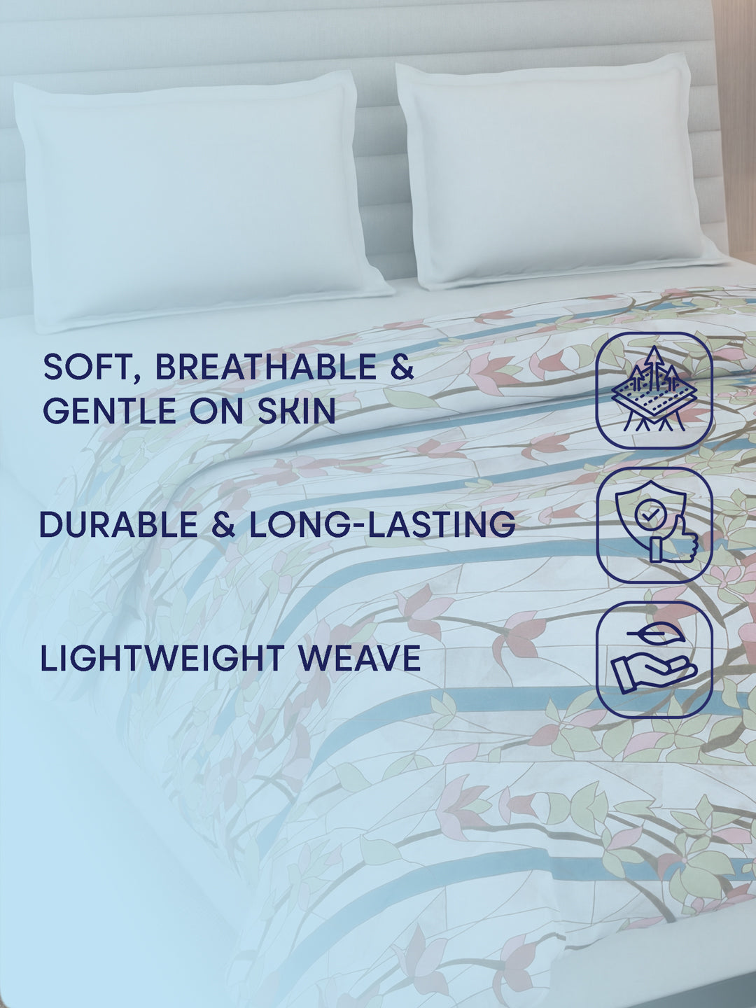 Floral Print King Size 3 Ply 150 GSM Comforter Prestige Collection Weight 2.5 kg