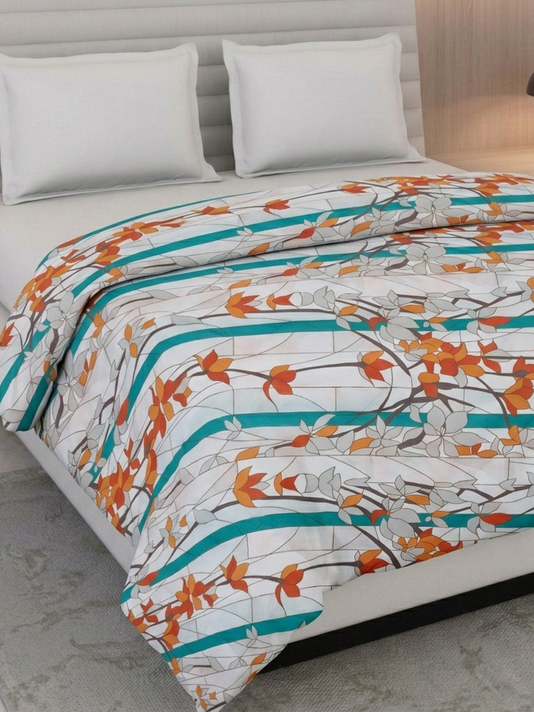 Floral Print King Size 3 Ply 150 GSM Comforter Prestige Collection Weight 2.5 kg