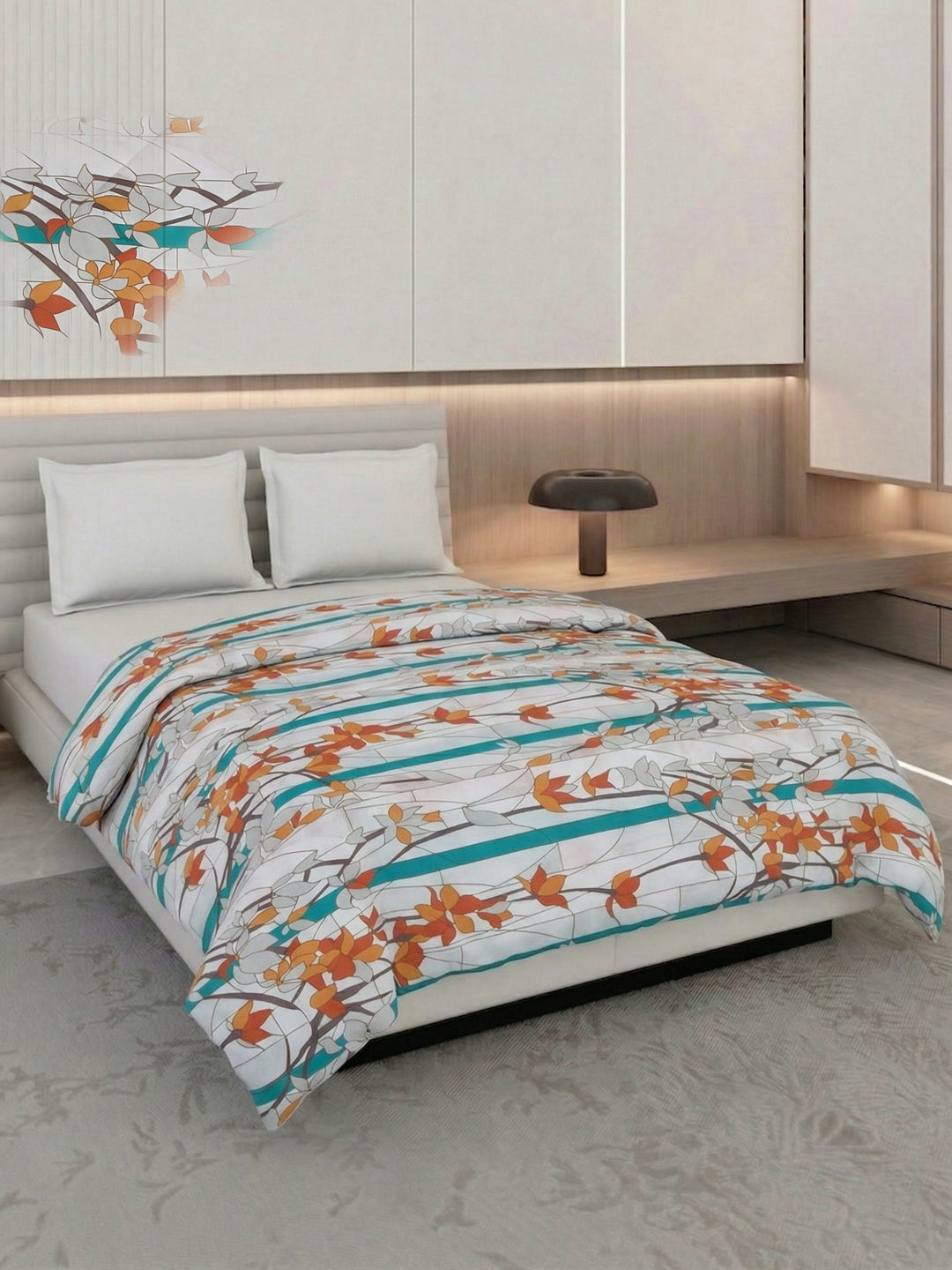 Floral Print King Size 3 Ply 150 GSM Comforter Prestige Collection Weight 2.5 kg