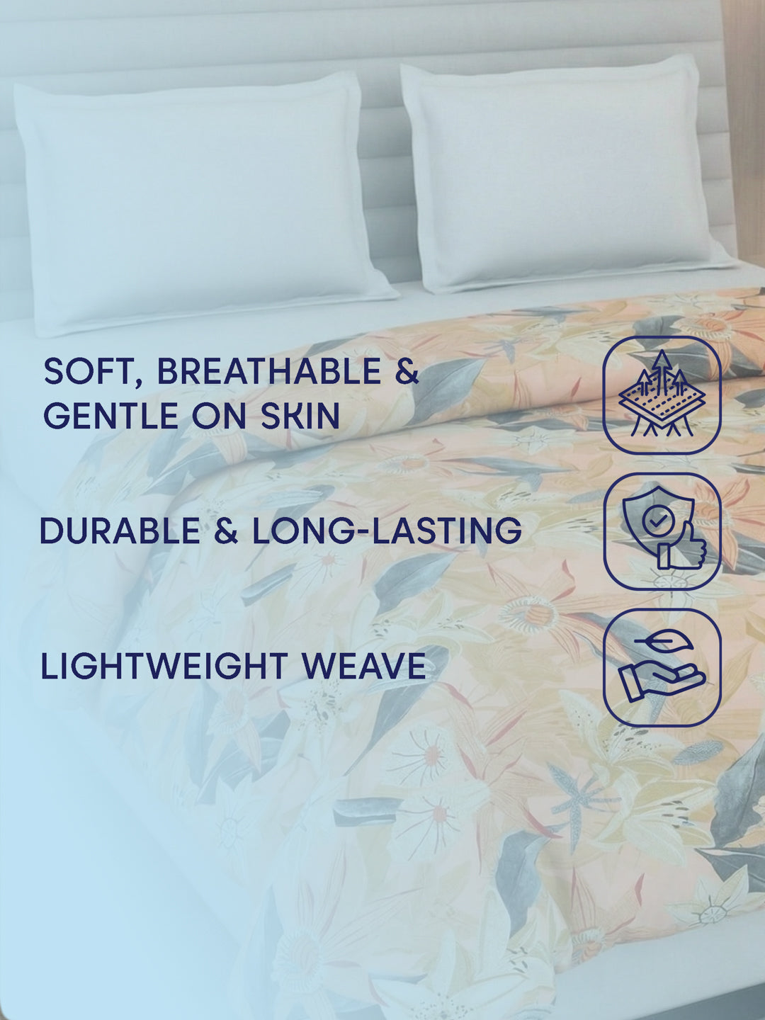 Floral Print King Size 3 Ply 150 GSM Comforter Prestige Collection Weight 2.5 kg
