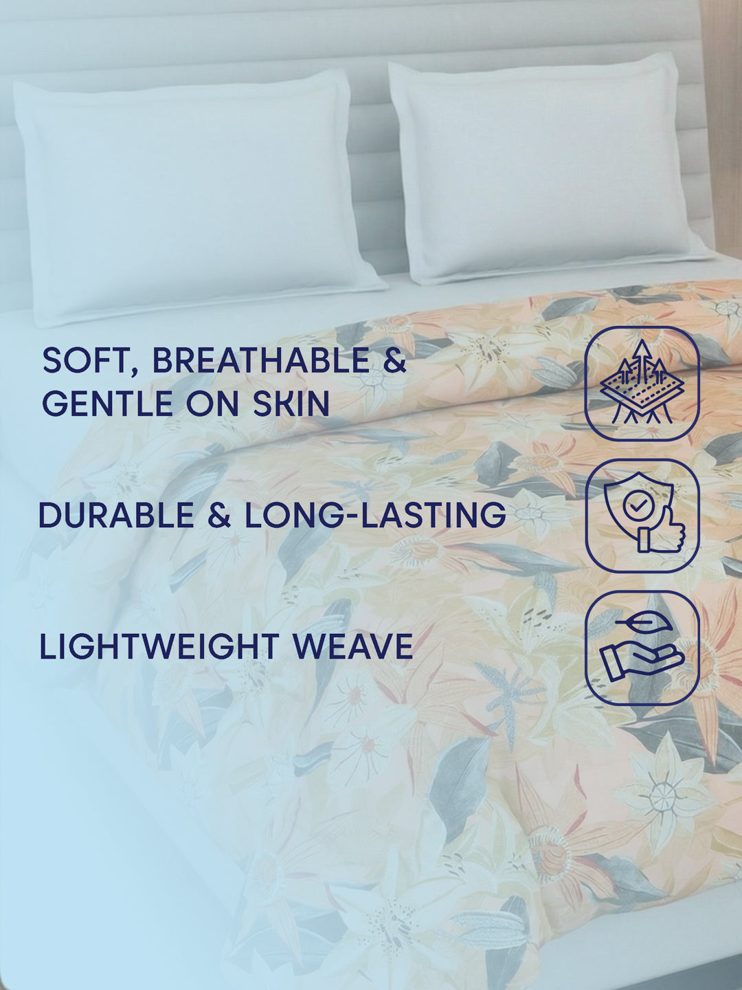 Floral Print King Size 3 Ply 150 GSM Comforter Prestige Collection Weight 2.5 kg