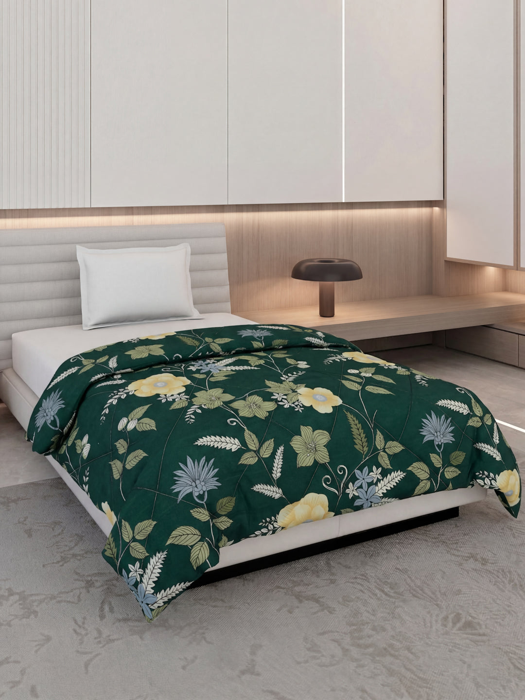 Floral Print Single Bed 3 Ply 105 GSM Comforter Timeless Collection Weight 950 g