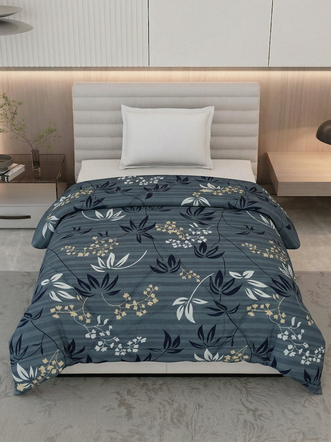 Floral Print Single Bed 3 Ply 105 GSM Comforter Timeless Collection Weight 950 g