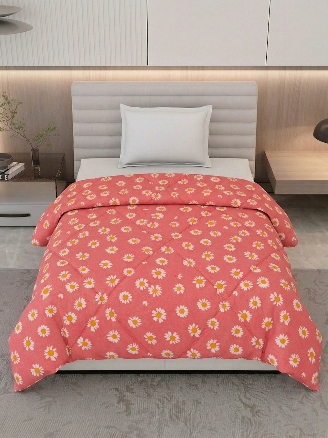Floral Print Single Bed 3 Ply 105 GSM Comforter Timeless Collection Weight 950 g