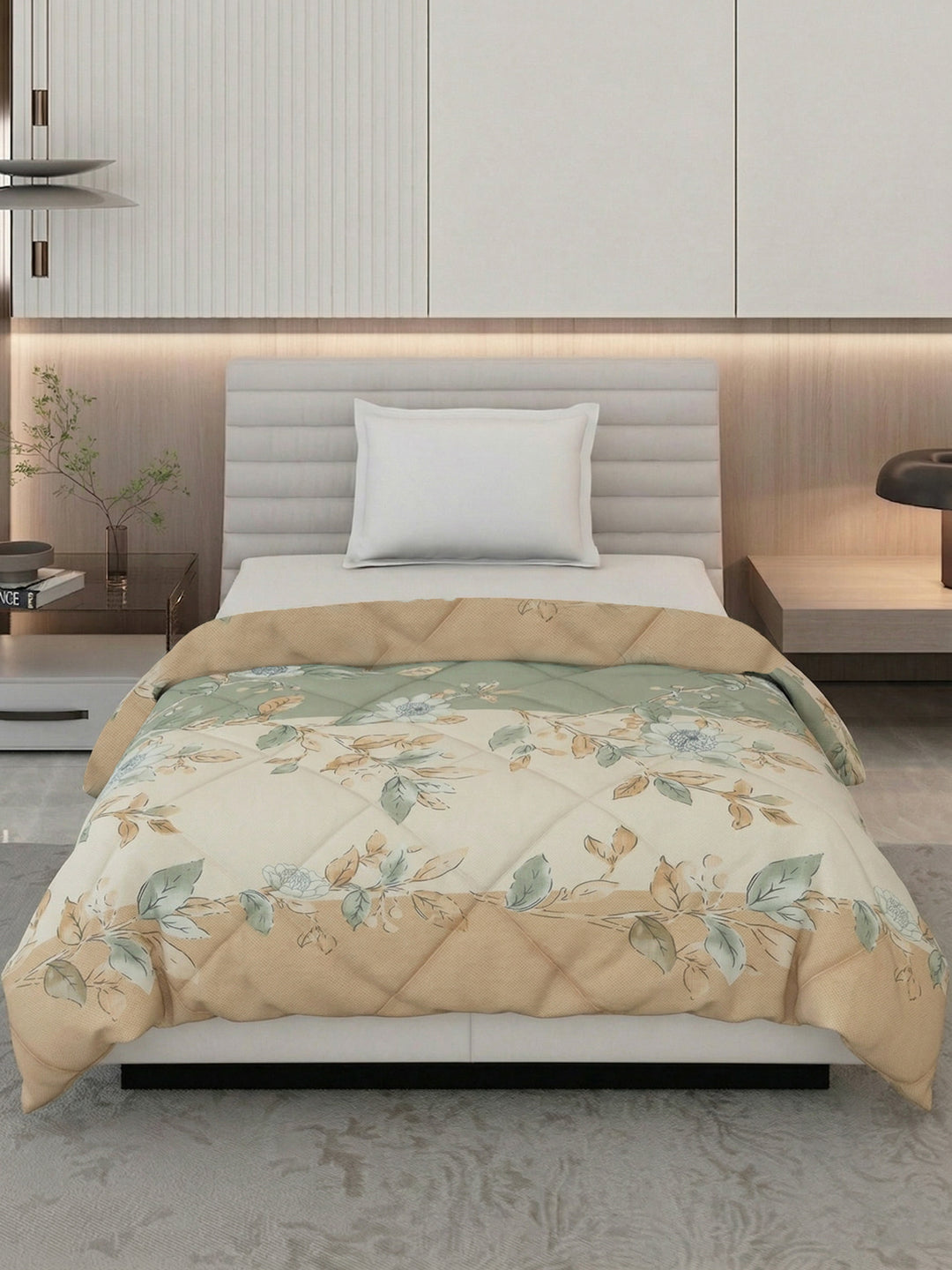 Floral Print Single Bed 3 Ply 105 GSM Comforter Timeless Collection Weight 950 g