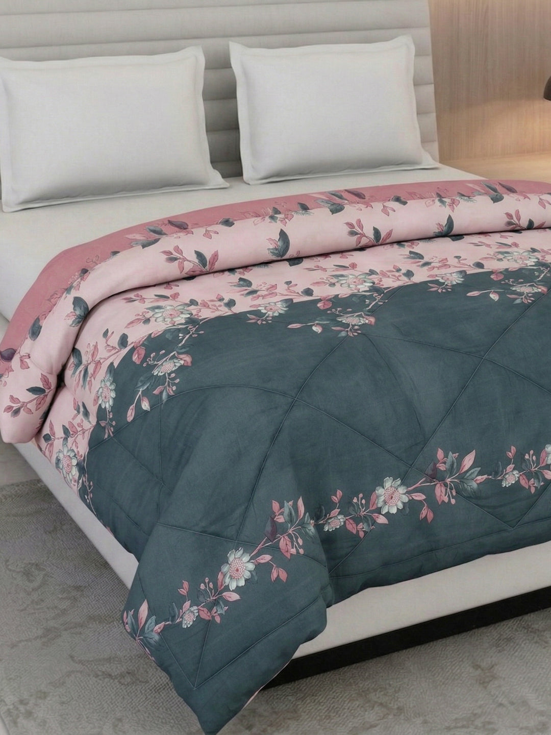 Floral Print Double Bed 3 Ply 105 GSM Comforter Timeless Collection Weight 1.6 kg